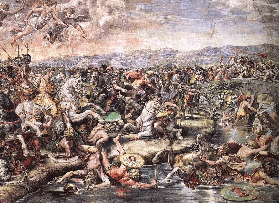 Raffaello (1483-1520) - Bataille au Pons Milvius (detail).JPG